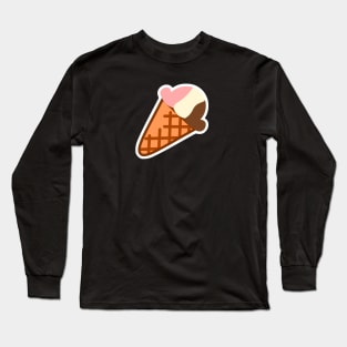 Chocolate Strawberry Vanilla Neapolitan Dessert Ice Cream Long Sleeve T-Shirt